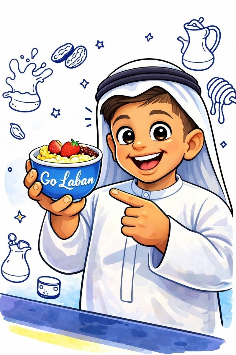 Young mascot holding a Go Laban bowl